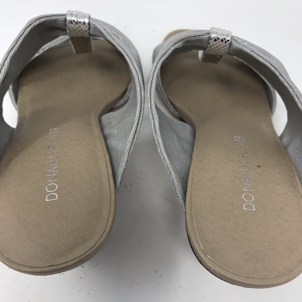 Donald J Pliner Randi Sandals Silver Metallic Heel - Picture 5 of 8